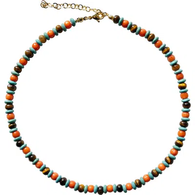 Marlyn Schiff Palmer Bead Necklace In Multi