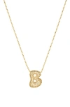 Marlyn Schiff Pavé Bubble Initial Pendant Necklace