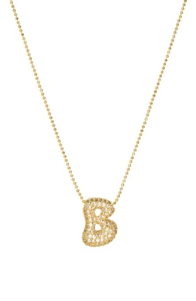 Marlyn Schiff Pavé Bubble Initial Pendant Necklace