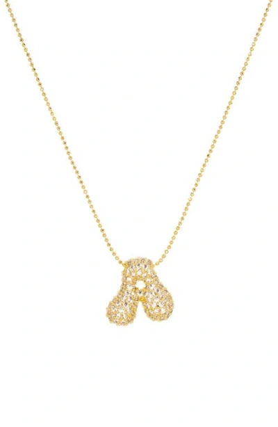 Marlyn Schiff Pavé Bubble Initial Pendant Necklace