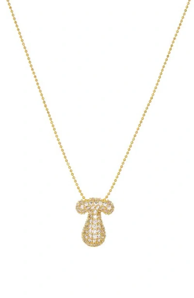 Marlyn Schiff Pavé Bubble Initial Pendant Necklace
