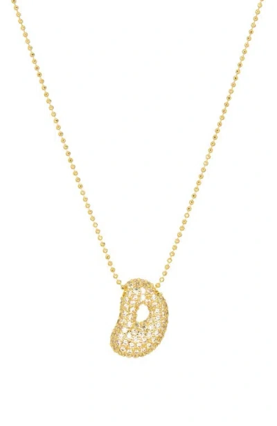 Marlyn Schiff Pavé Bubble Initial Pendant Necklace