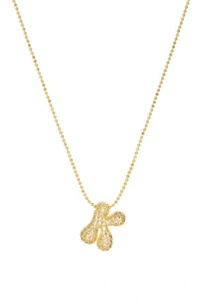 Marlyn Schiff Pavé Bubble Initial Pendant Necklace