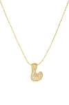 Marlyn Schiff Pavé Bubble Initial Pendant Necklace