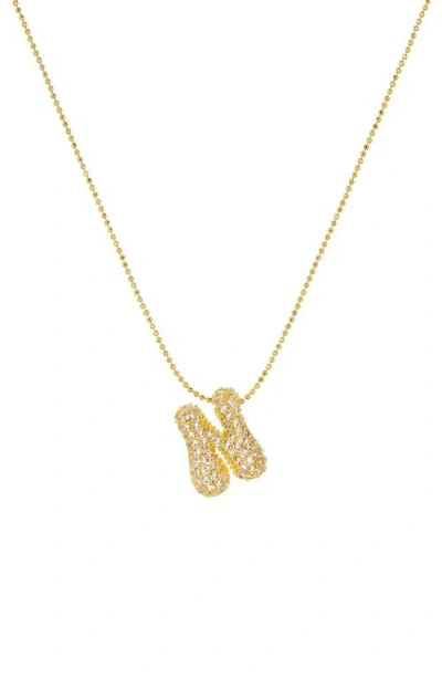 Marlyn Schiff Pavé Bubble Initial Pendant Necklace