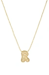 Marlyn Schiff Pavé Bubble Initial Pendant Necklace