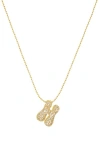 Marlyn Schiff Pavé Bubble Initial Pendant Necklace