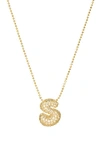 Marlyn Schiff Pavé Bubble Initial Pendant Necklace