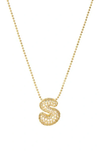 Marlyn Schiff Pavé Bubble Initial Pendant Necklace