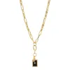 Marlyn Schiff Rectangle Drop Charm Necklace In Gold In Gold