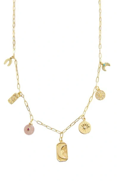 Marlyn Schiff Serena Charm Necklace In Gold