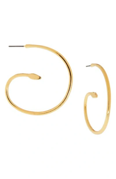 Marlyn Schiff Serena Snake Hoop Earrings In Gold