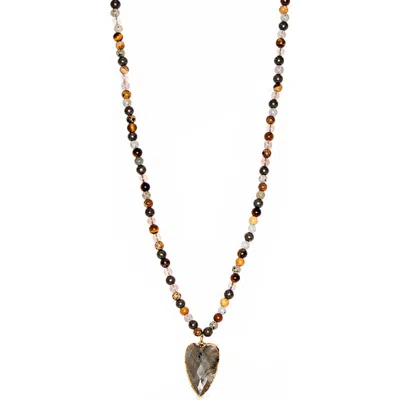 Marlyn Schiff Sienna Heart Labradorite Pendant Necklace In Natural Multi