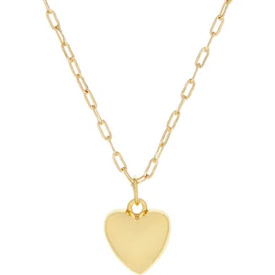 Marlyn Schiff Small Puffy Heart Charm Necklace In Gold