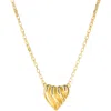 Marlyn Schiff Sophia Domed Heart Necklace In Gold