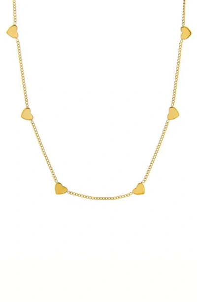Marlyn Schiff String Of Hearts Waterproof Necklace In Gold