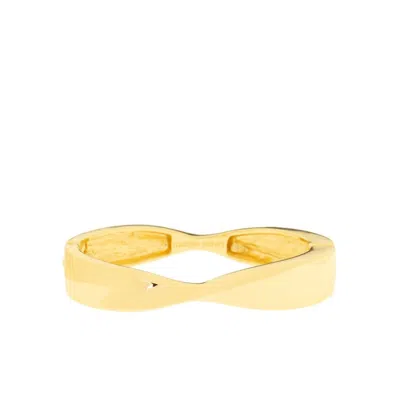 Marlyn Schiff Twist Hinge Bangle Bracelet In Gold