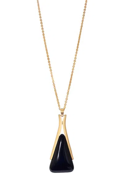 Marlyn Schiff Vera Pendant Necklace In Gold Black