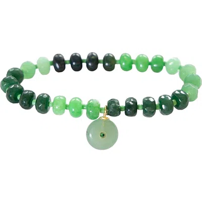 Marlyn Schiff Verde Agate Stretch Bracelet In Green