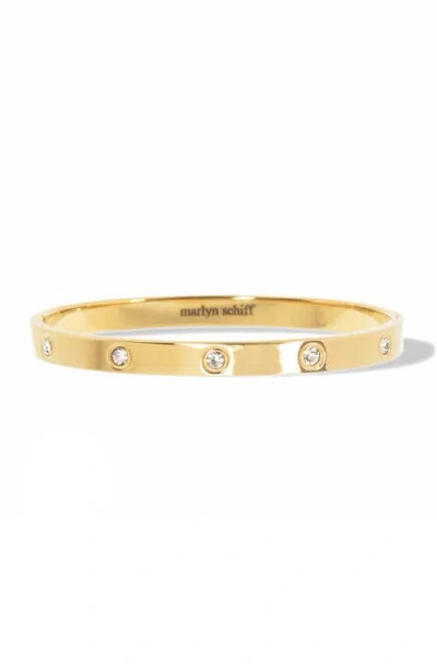 Marlyn Schiff Waterproof Cubic Zirconia Bangle Bracelet In Gold