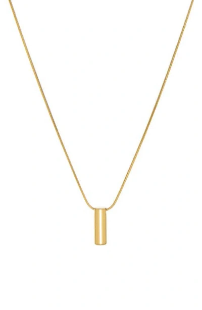 Marlyn Schiff Waterproof Cylinder Pendant Necklace In Gold
