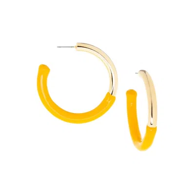 Marlyn Schiff Women's Enamel Hoop Earring In Gold-orange