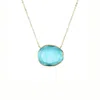 Marlyn Schiff Women's Faceted Glass Necklace In Aqua / Gold In Gold