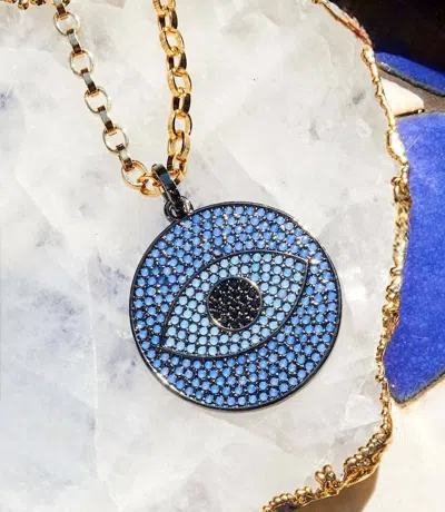 Marlyn Schiff Women's Pavé Crystal Pendant Necklace In Blue