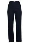 Marly's Fluid Relaxed-fit Dark Blue Trousers In Black