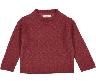 Marmar Copenhagen Kids' Baby's Teha Sweater In Berry In Burgundy