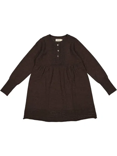 Marmar Copenhagen Kids' Dahlia Dress In Espresso In Brown