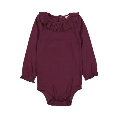 Marmar Copenhagen Kids' Girl's Brandine Bodysuit In Deep Mulberry In Burgundy