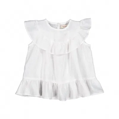 Marmar Copenhagen Kids' Girl's Tipa Linen Blouse In White