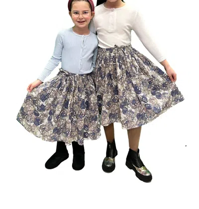 Marmar Copenhagen Kids' Girls Sille Skirt In Floral Print In Beige