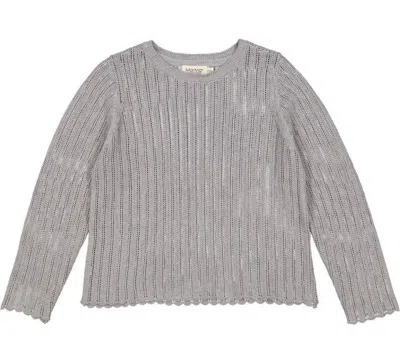Marmar Copenhagen Kids' Girls Taia Knit Top In Blue Chalk In Black
