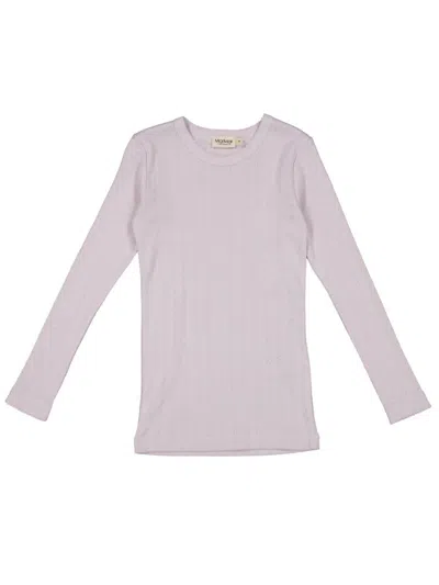 Marmar Copenhagen Kids' Girls Tamra Pointelle Top In Violet Dust In Multi