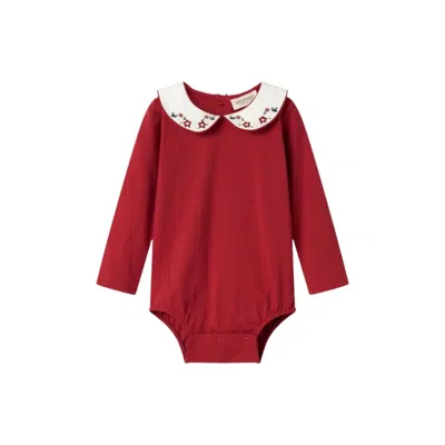 Marmar Copenhagen Kid's Becki Bodysuit In Hibiscus Red