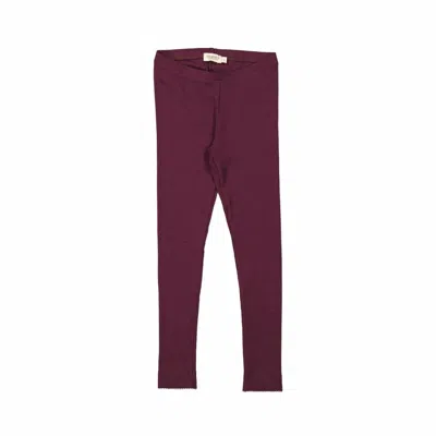 Marmar Copenhagen Kid's Comfort Leggings In Deep Mulberry In Brown