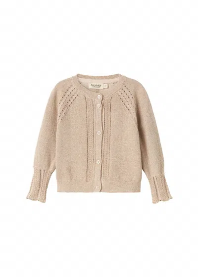 Marmar Copenhagen Kid's Tillie Cardigan In Gold Glitter In Neutral