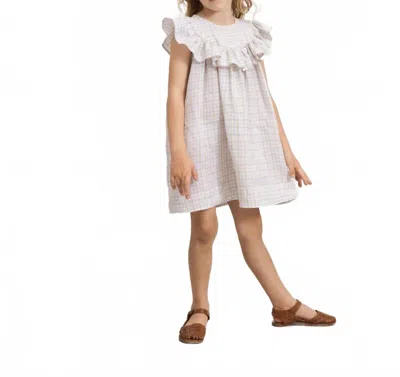 Marmar Copenhagen Kids' Linen Gingham Dress In Summer Check In White
