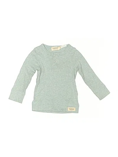 Pre-owned Marmar Copenhagen Babies' Long Sleeve Top Teal Crew Neck Tops