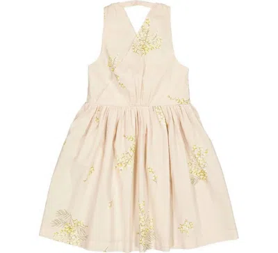 Marmar Copenhagen Kids' Mimosa Print Dress In Eggshell In White