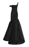 Marmar Halim Asymmetric Draped Mermaid Cut Gown In Red