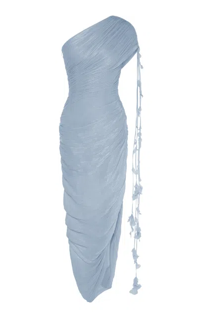 Marmar Halim Asymmetric Neckline Dress In Yellow