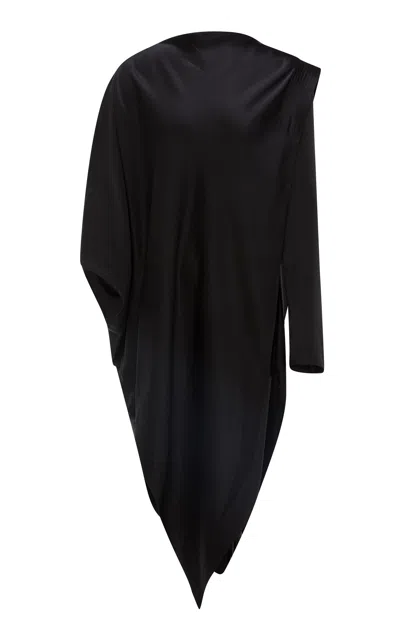 Marmar Halim Aysmmetric Draped Top In Black