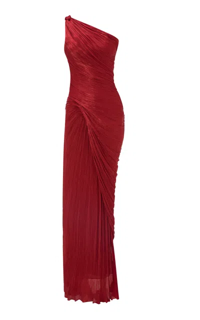 Marmar Halim Aysmmetric Wrap Gown In Red