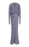 Marmar Halim Batwing Sleeves Draped Gown