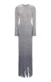 Marmar Halim Beaded Stone Gown In Silver