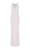 Marmar Halim Bow-detailed Silk Crepe Gown In Light Pink