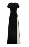 Marmar Halim Broach-embellished Evening Gown In Black